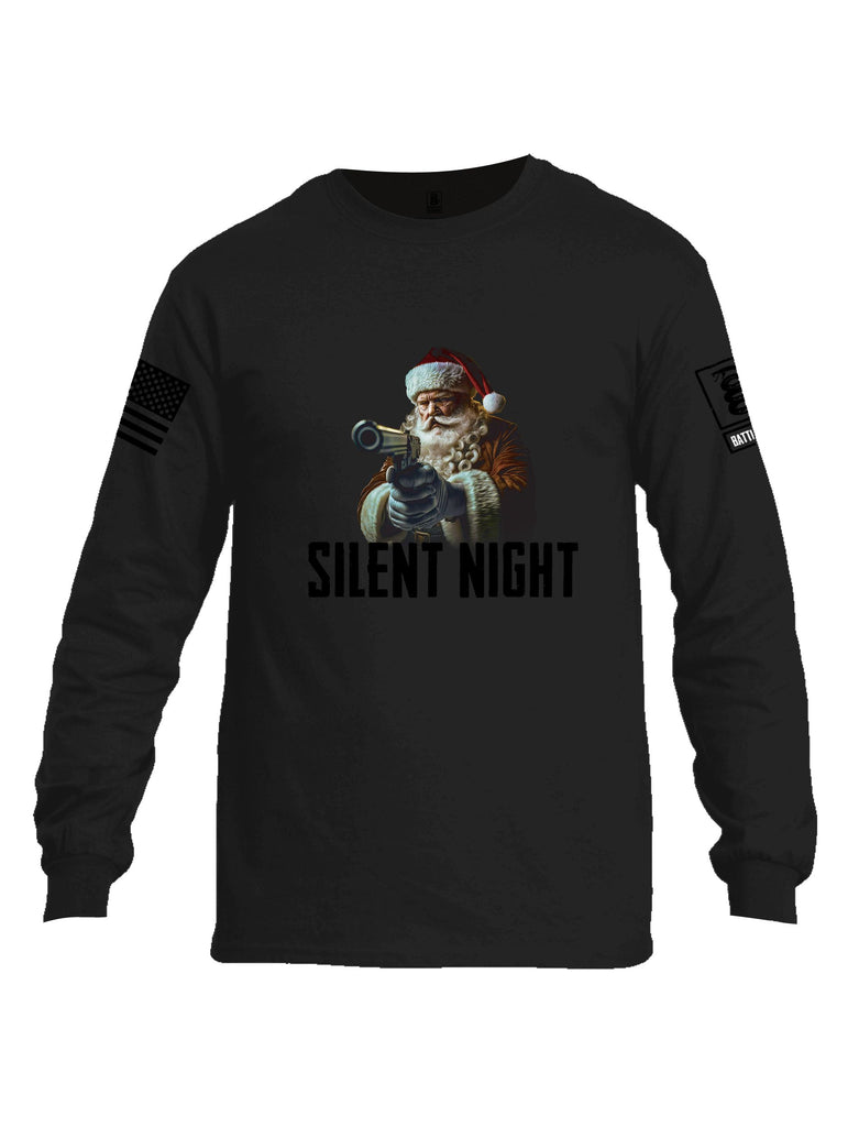 Battleraddle Silent Night Black Sleeves Men Cotton Crew Neck Long Sleeve T Shirt