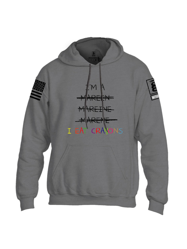 Battleraddle I Eat Crayons  Black Sleeves Uni Cotton Blended Hoodie With Pockets