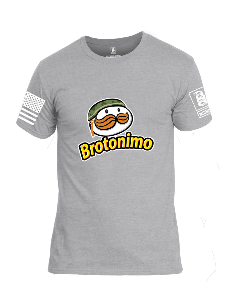 Battleraddle Brotonimo White Sleeves Men Cotton Crew Neck T-Shirt