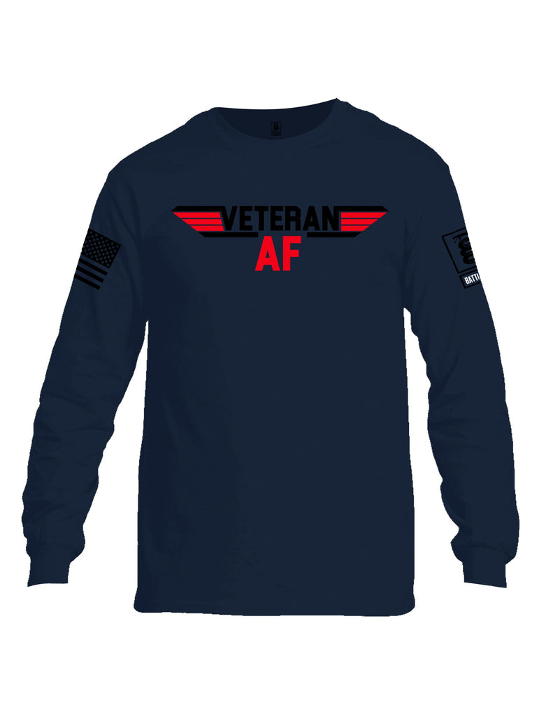 Battleraddle Veteran Af  Black Sleeves Men Cotton Crew Neck Long Sleeve T Shirt