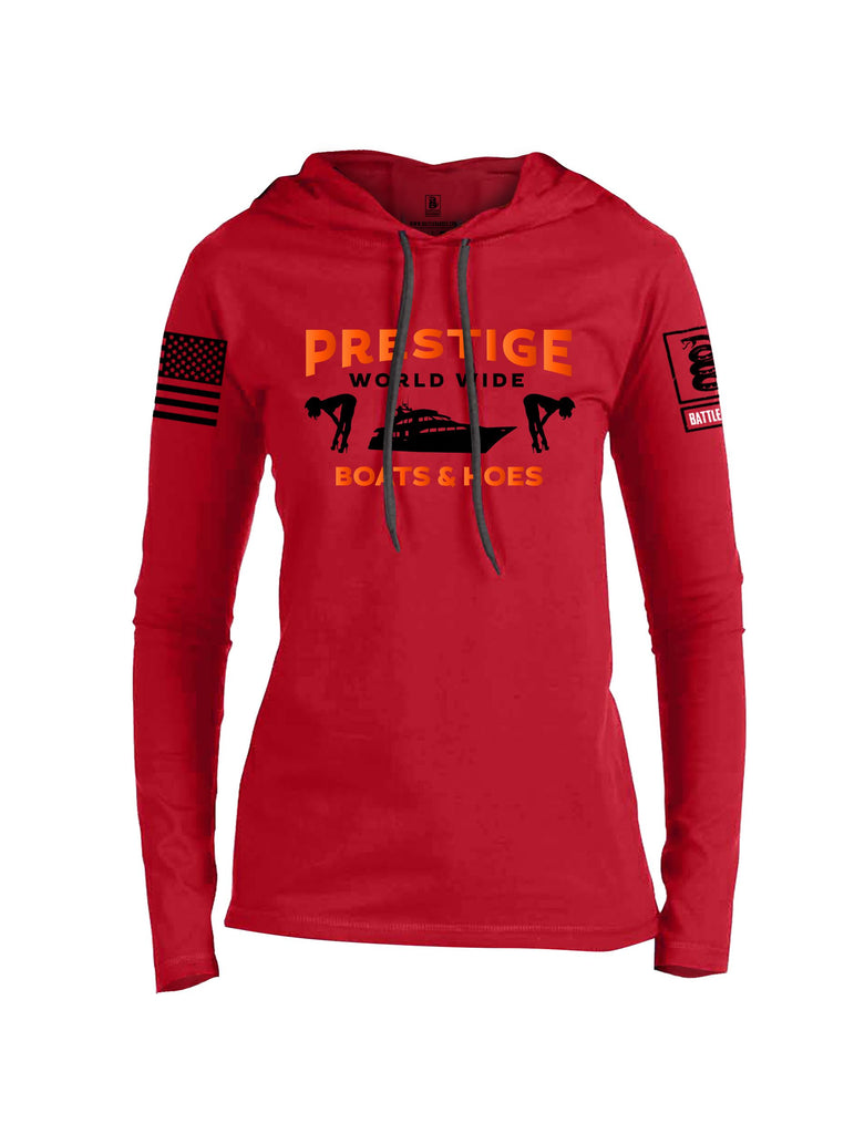 Battleraddle Prestige World Wide Black Sleeves Women Cotton Thin Cotton Lightweight Hoodie