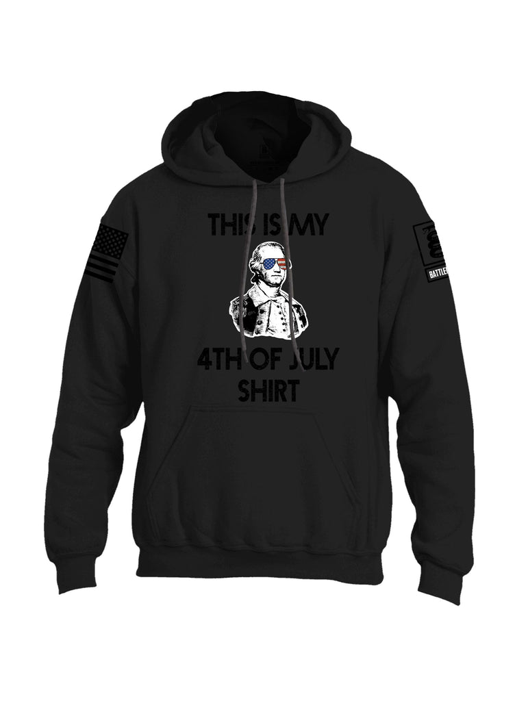 Battleraddle This Is My 4Th Of July Shirt  Black Sleeves Uni Cotton Blended Hoodie With Pockets