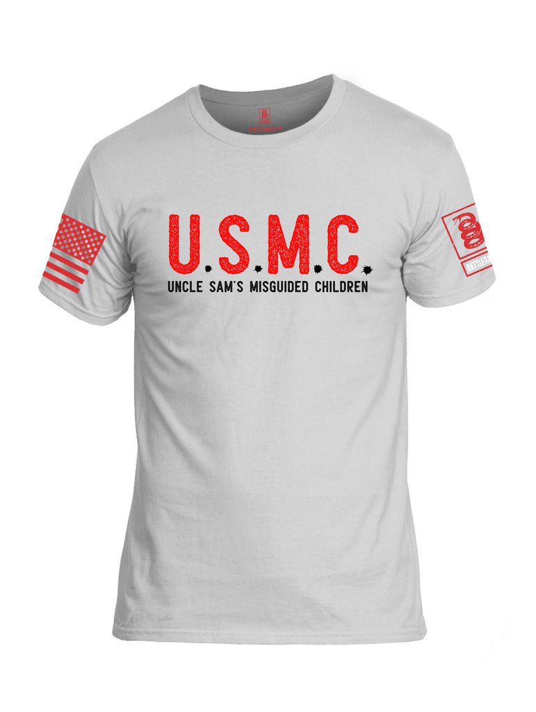 Battleraddle U.S.M.C Uncle Sams Misguided Children Red Sleeves Men Cotton Crew Neck T-Shirt