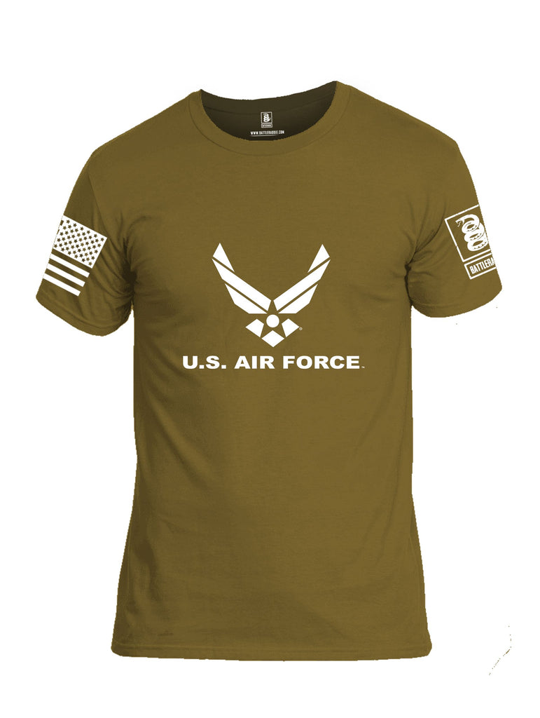 Battleraddle Us Air Force White Sleeves Men Cotton Crew Neck T-Shirt