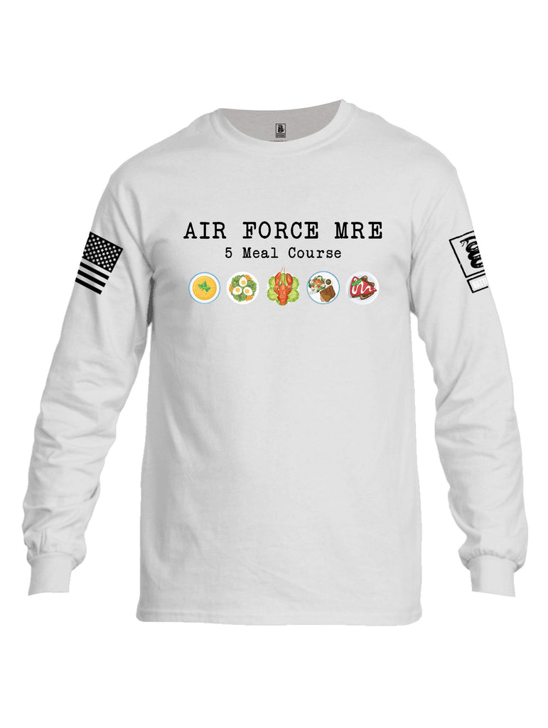 Battleraddle Air Force Mre 5 Meal Course Black Sleeves Men Cotton Crew Neck Long Sleeve T Shirt