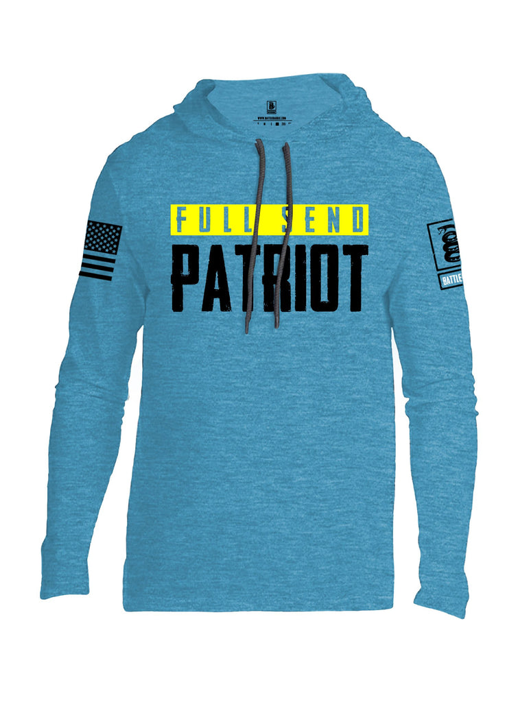 Battleraddle Full Send Patriot Black Sleeves Men Cotton Thin Cotton Lightweight Hoodie