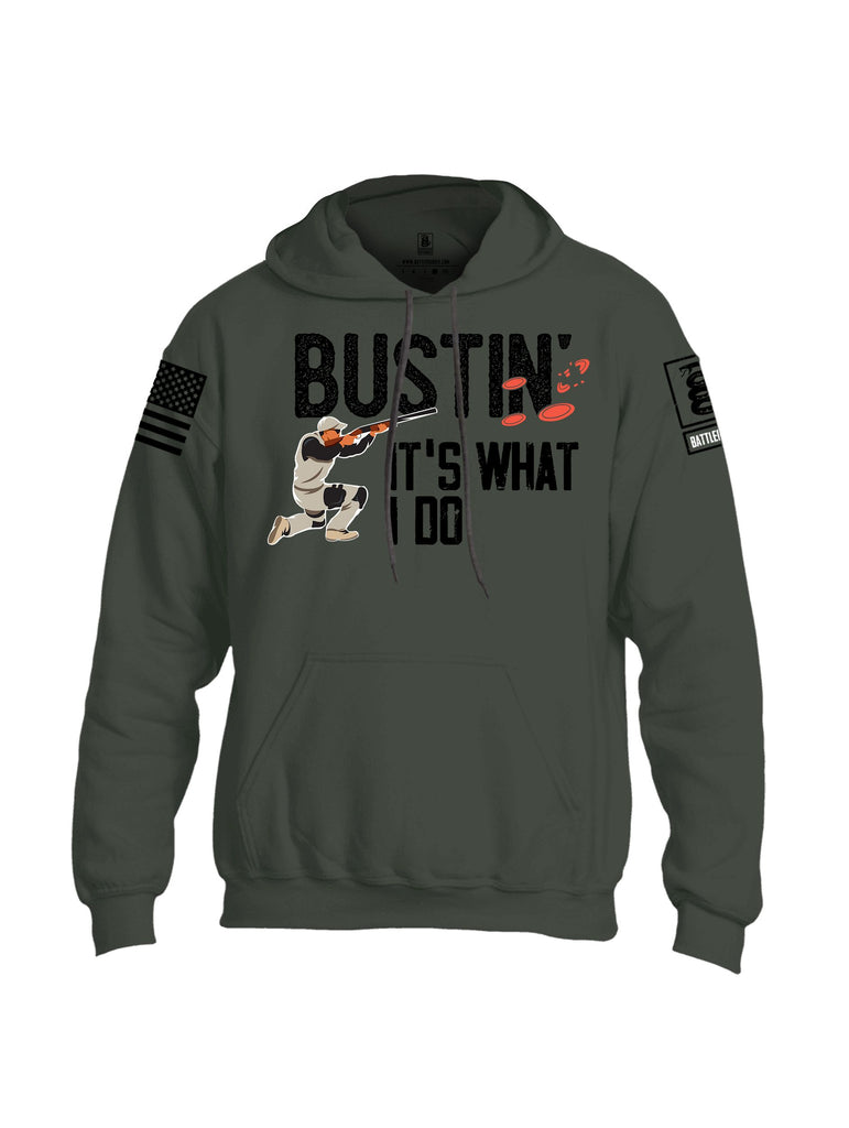 Battleraddle Bustin Clays Black Sleeves Uni Cotton Blended Hoodie With Pockets