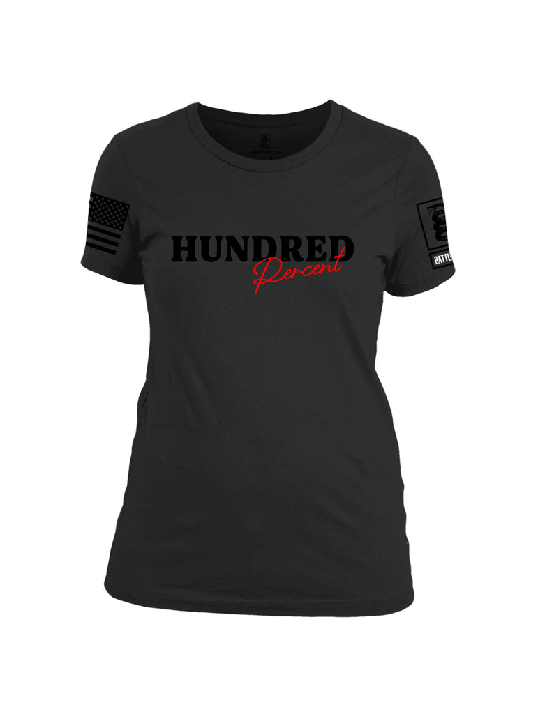 Battleraddle Hundred Percent Black Sleeves Women Cotton Crew Neck T-Shirt