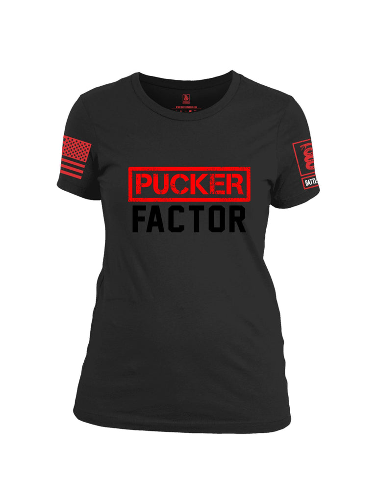 Battleraddle Pucker Factor  Red Sleeves Women Cotton Crew Neck T-Shirt