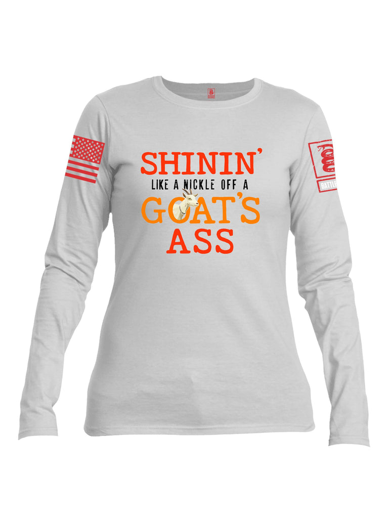 Battleraddle Shinin Like A Nickle  Red Sleeves Women Cotton Crew Neck Long Sleeve T Shirt