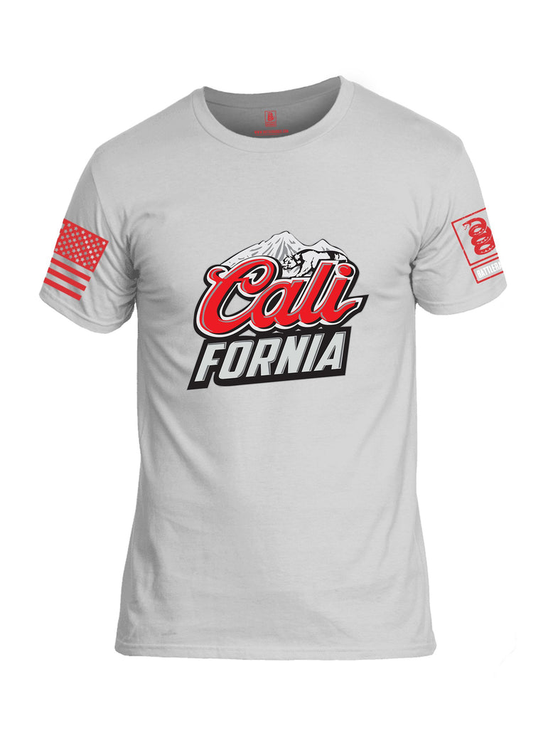 Battleraddle California Red Sleeves Men Cotton Crew Neck T-Shirt