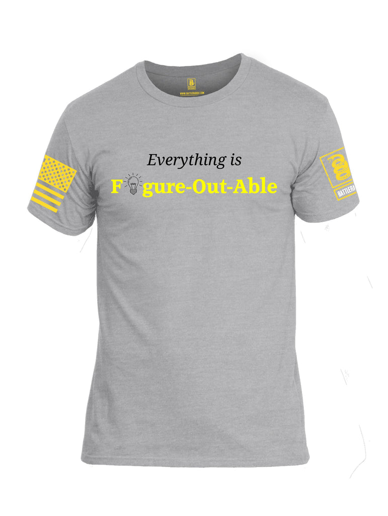 Battleraddle Everything Is Figure-Out-Able Yellow Sleeves Men Cotton Crew Neck T-Shirt