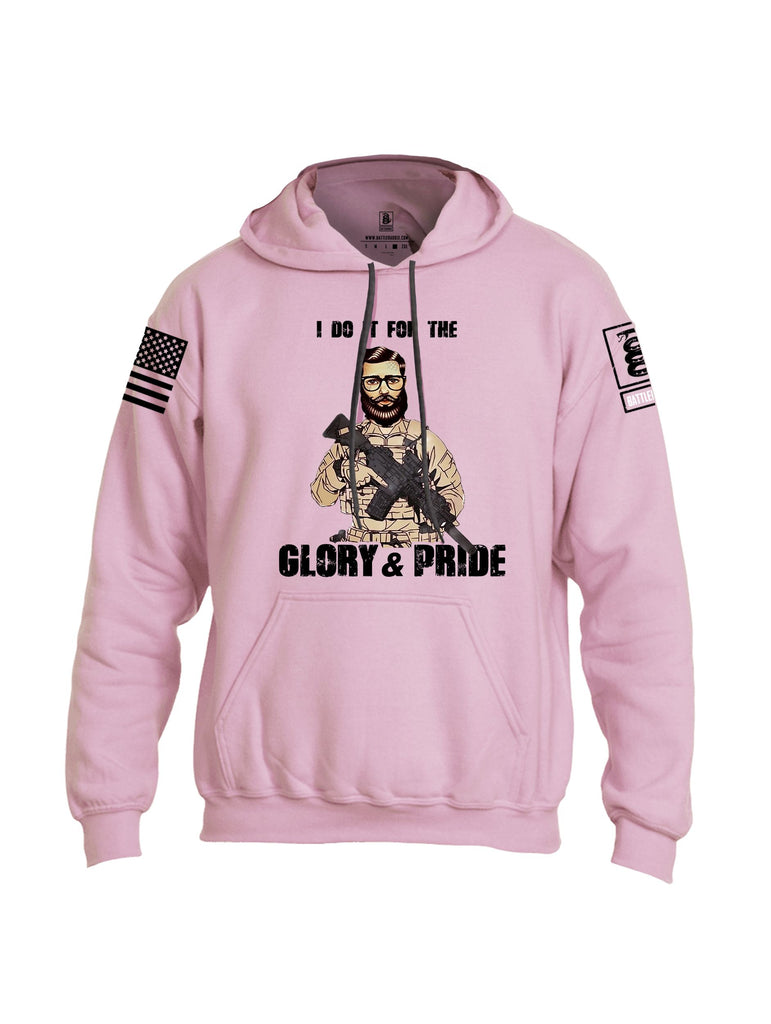 Battleraddle I Do It For The Glory And Pride Black Sleeves Uni Cotton Blended Hoodie With Pockets