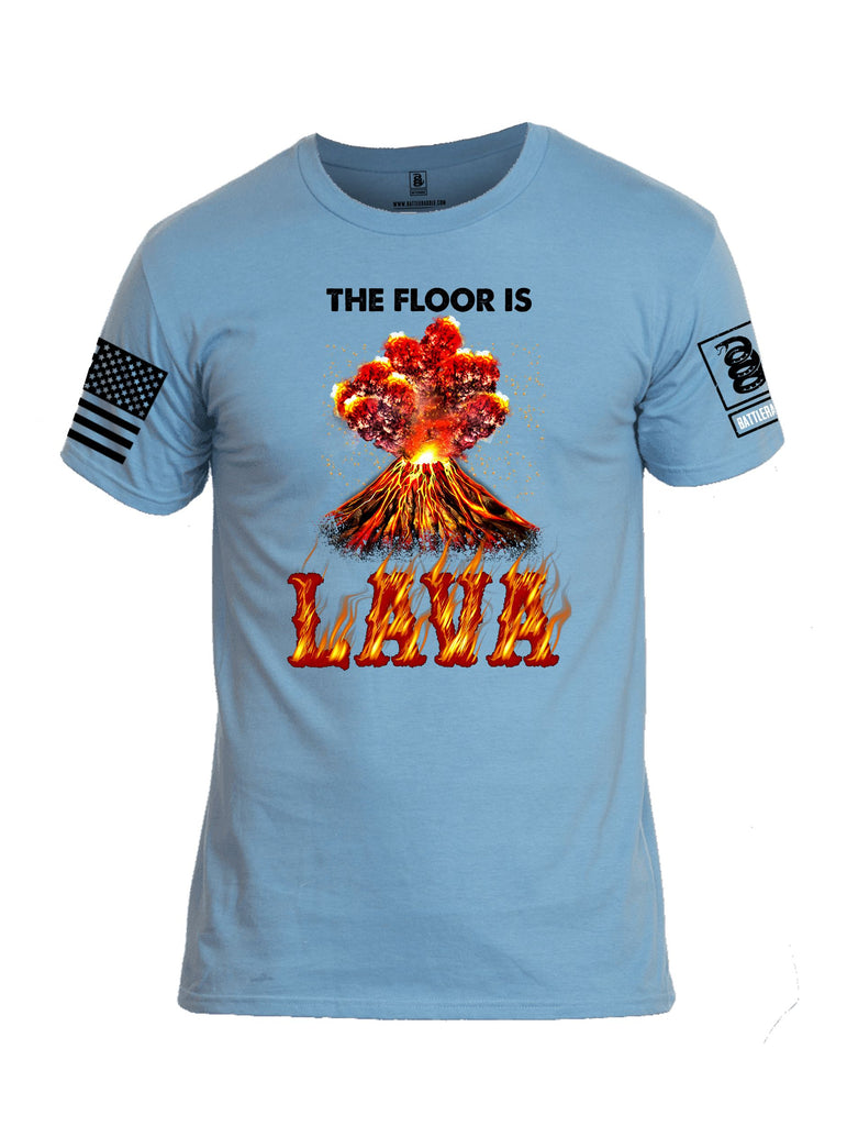 Battleraddle The Floor Is Lava Black Sleeves Men Cotton Crew Neck T-Shirt