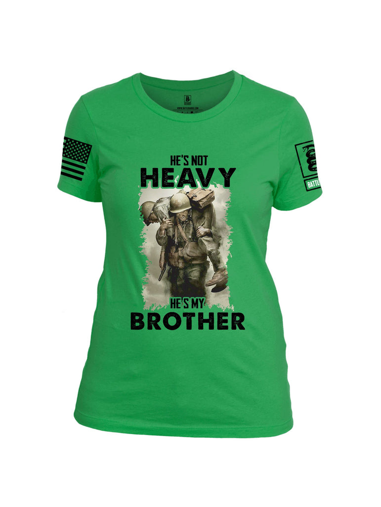 Battleraddle He'S Not Heavy He'S My Brother Black Sleeves Women Cotton Crew Neck T-Shirt