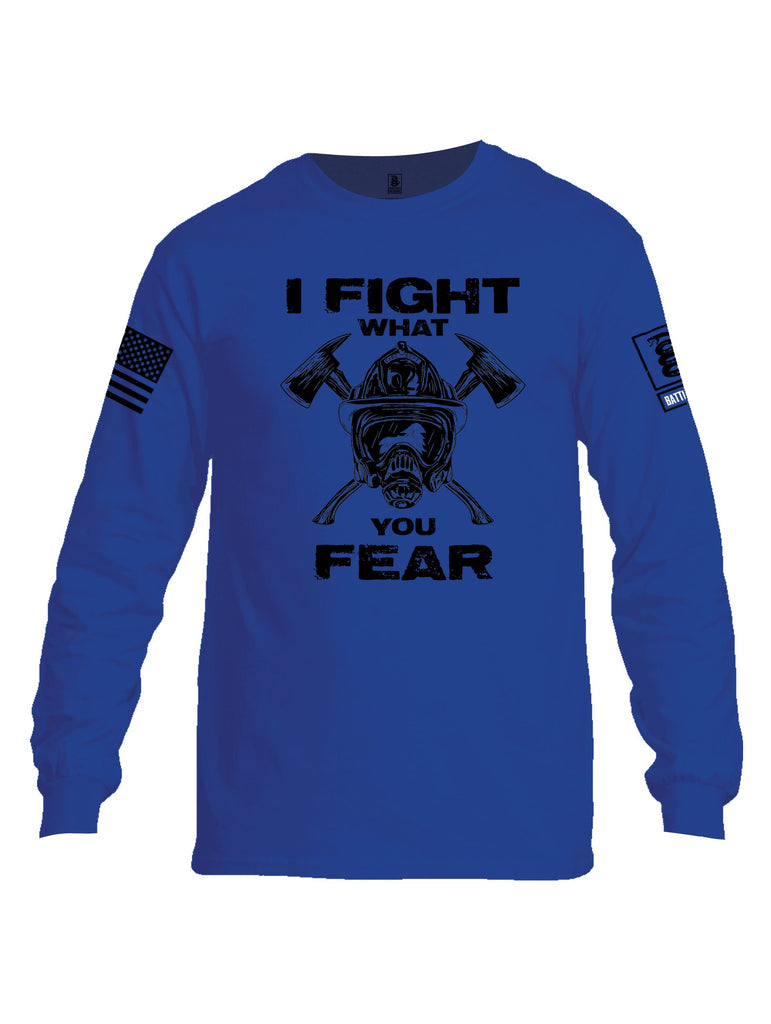 Battleraddle I Fight What You Fear  Black Sleeves Men Cotton Crew Neck Long Sleeve T Shirt