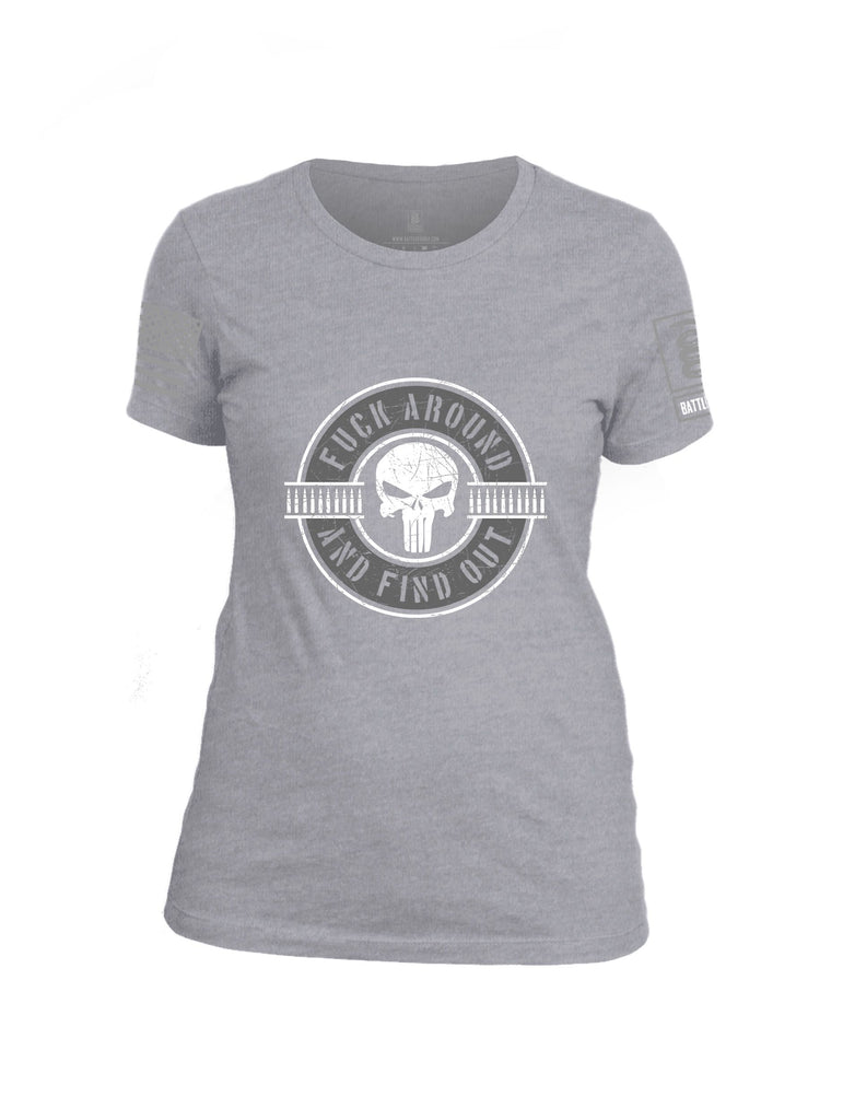 Battleraddle Faafo Punisher Grey Sleeves Women Cotton Crew Neck T-Shirt