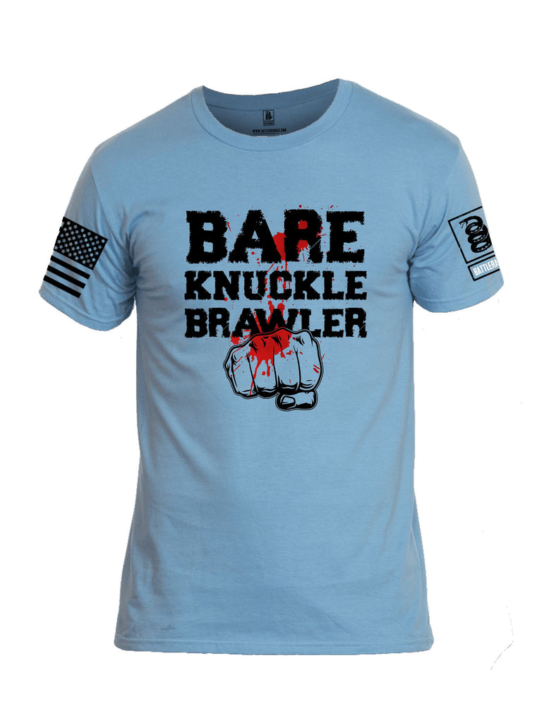 Battleraddle Bare Knuckle Brawler  Black Sleeves Men Cotton Crew Neck T-Shirt