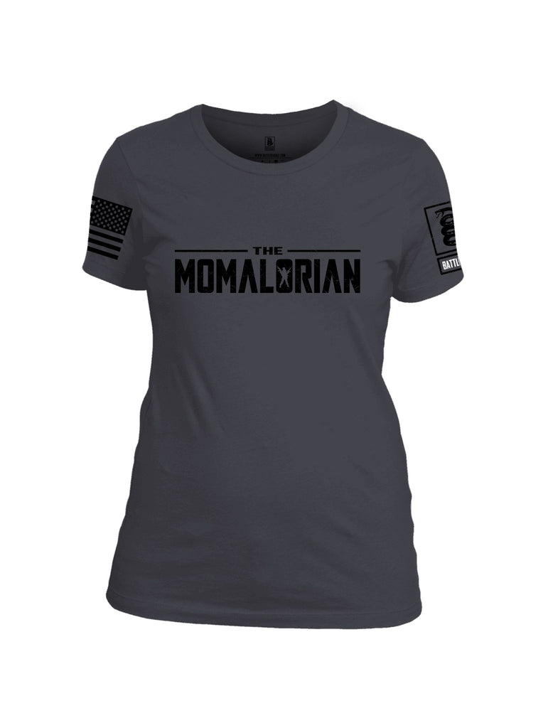 Battleraddle The Momalorian  Black Sleeves Women Cotton Crew Neck T-Shirt