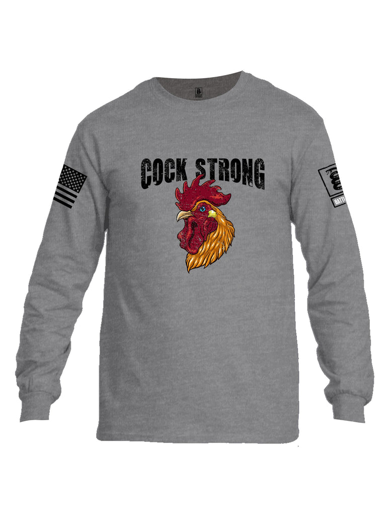 Battleraddle Cock Strong Black Sleeves Men Cotton Crew Neck Long Sleeve T Shirt