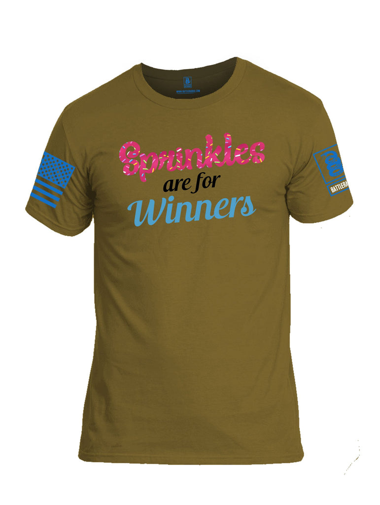 Battleraddle Sprinkles Are For Winners  Mid Blue Sleeves Men Cotton Crew Neck T-Shirt
