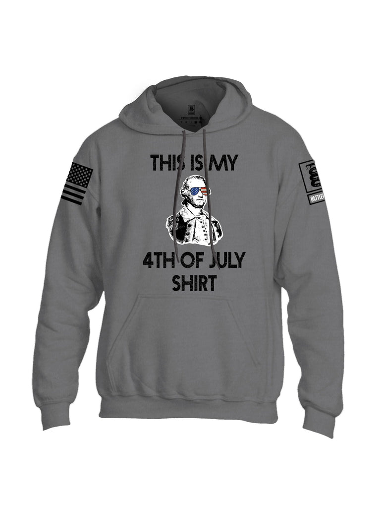 Battleraddle This Is My 4Th Of July Shirt  Black Sleeves Uni Cotton Blended Hoodie With Pockets