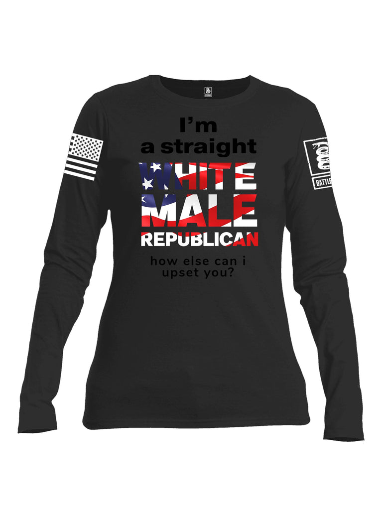 Battleraddle I'M A Straight White Male Republican White Sleeves Women Cotton Crew Neck Long Sleeve T Shirt