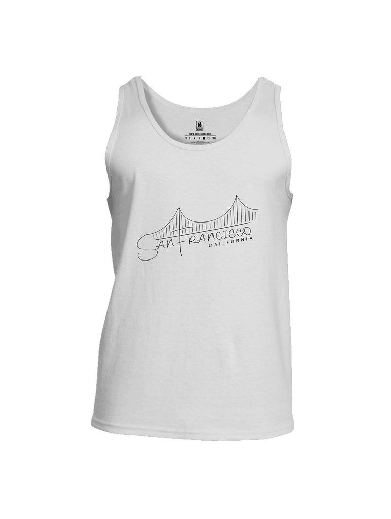 Battleraddle San Francisco California Bridge Line Black Sleeves Men Cotton Cotton Tank Top