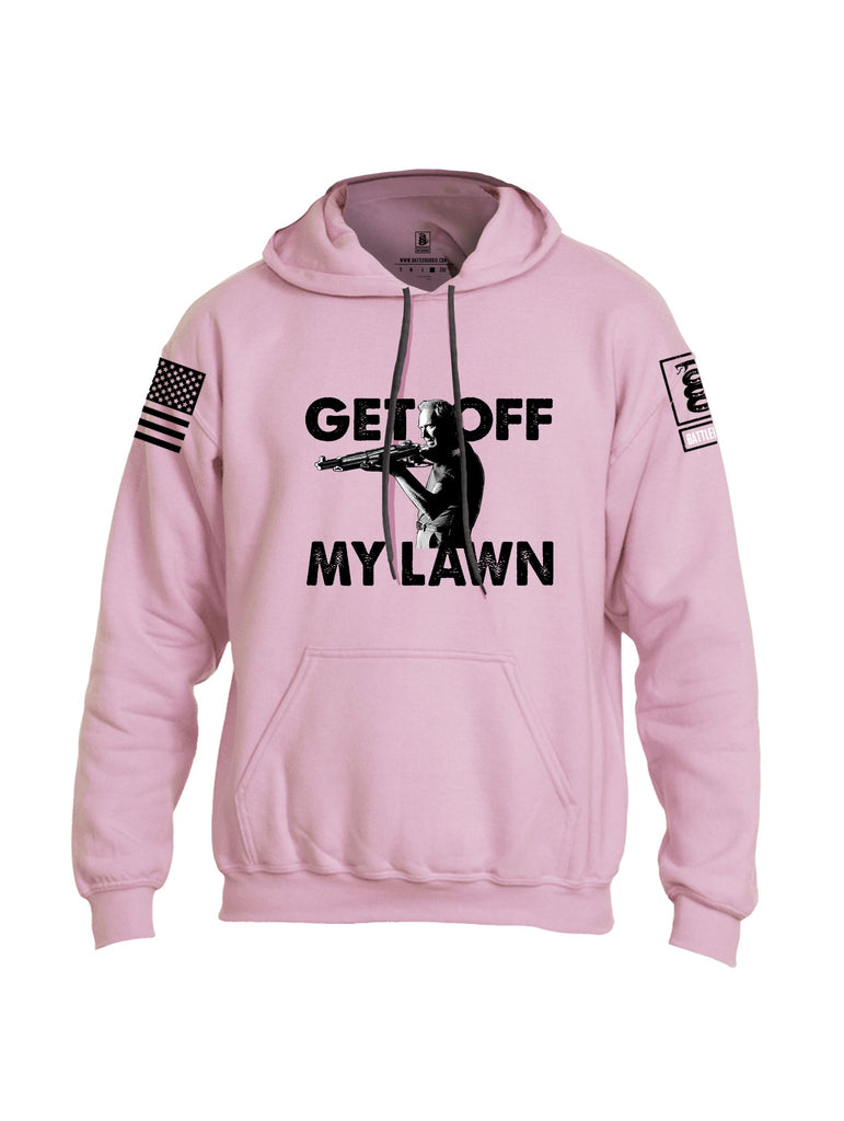 Battleraddle Get Off My Lawn Black Sleeves Uni Cotton Blended Hoodie With Pockets