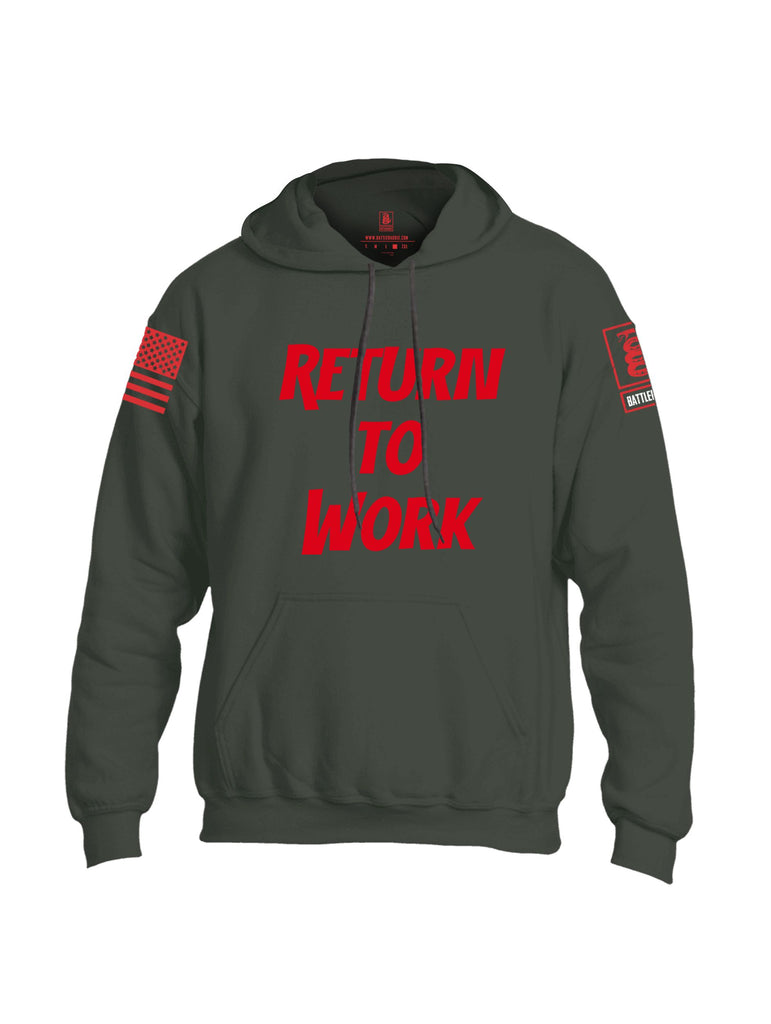 Battleraddle Return To Work Red Sleeves Uni Cotton Blended Hoodie With Pockets