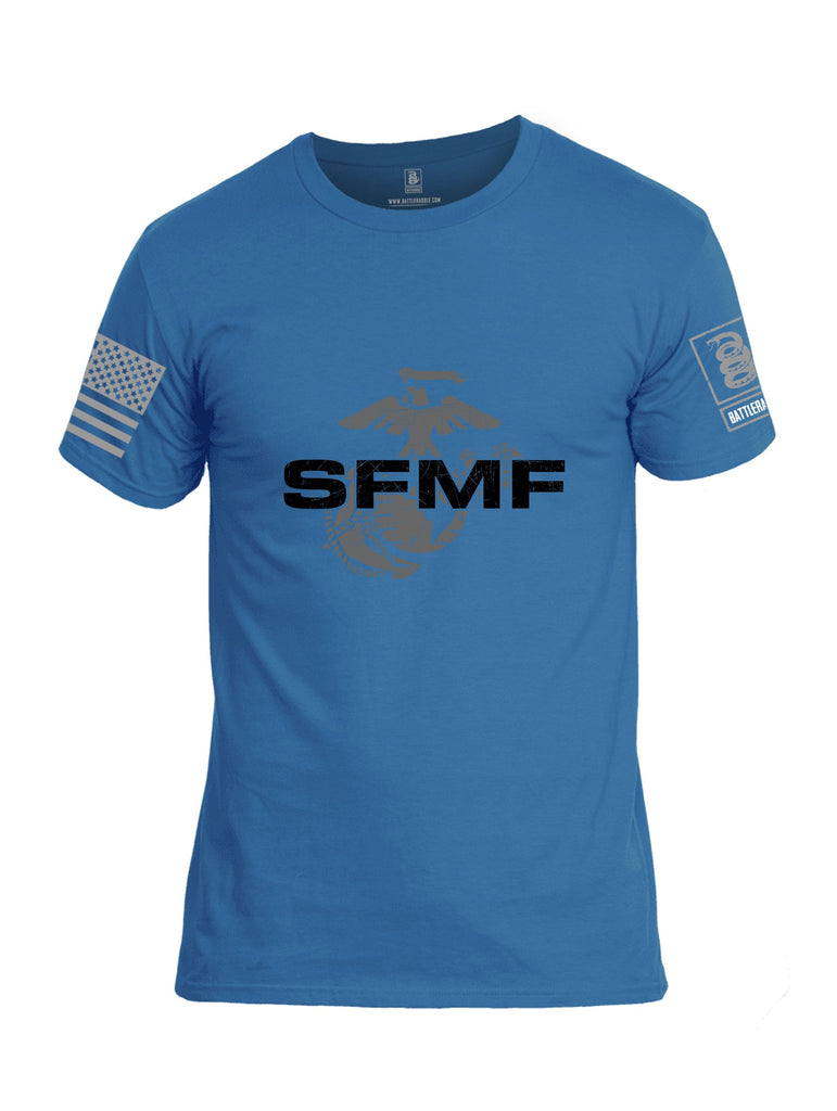 Battleraddle Sfmf Marine Grey Sleeves Men Cotton Crew Neck T-Shirt