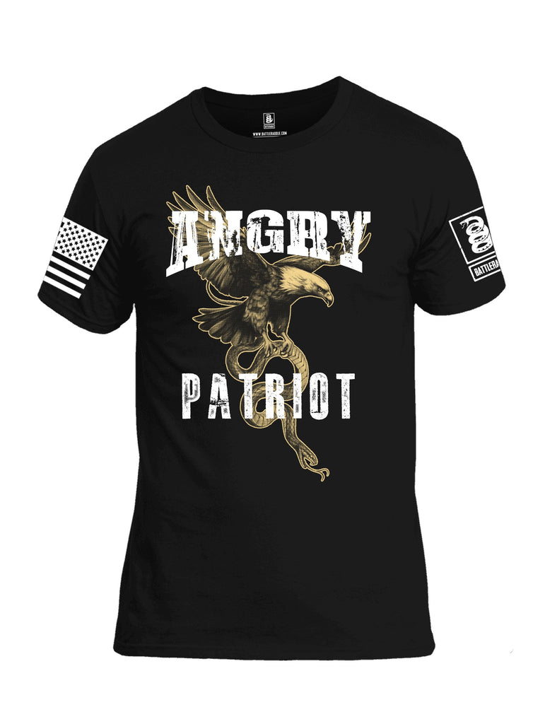 Battleraddle Angry Patriot Eagle  White Sleeves Men Cotton Crew Neck T-Shirt