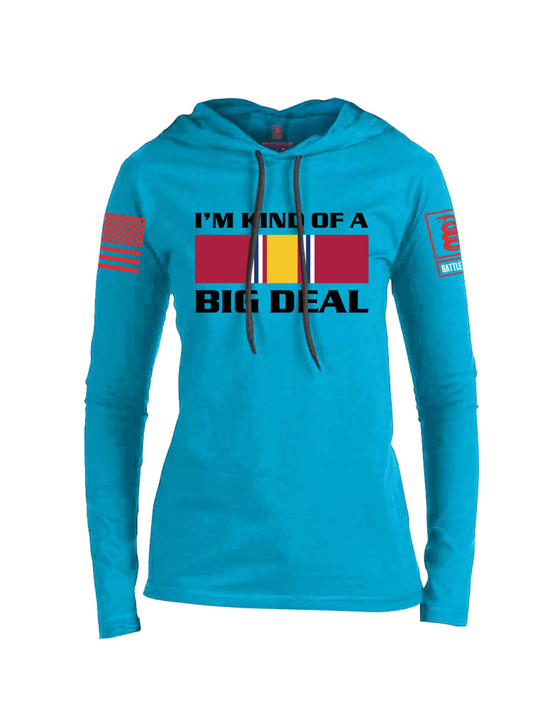 Battleraddle I'M Kind Of A Big Deal  Red Sleeves Women Cotton Thin Cotton Lightweight Hoodie