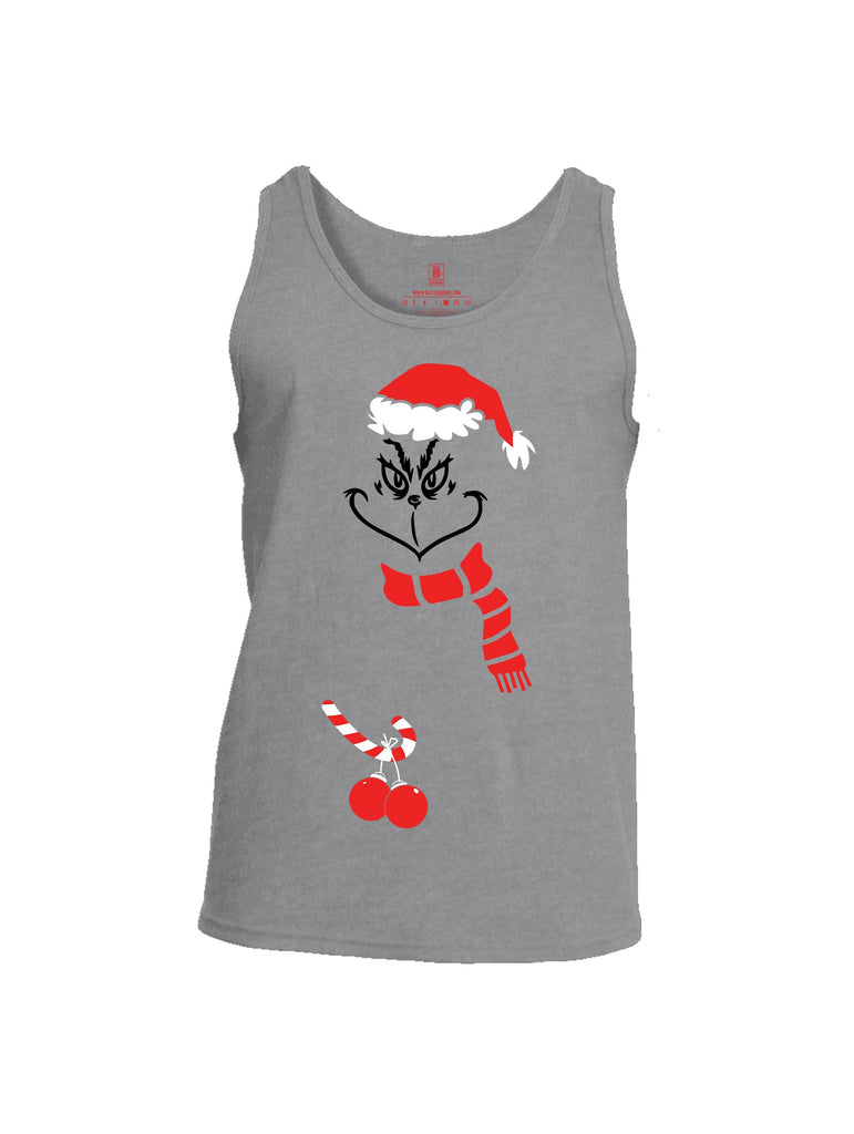 Battleraddle Grinch Christmas Balls Red Sleeves Men Cotton Cotton Tank Top