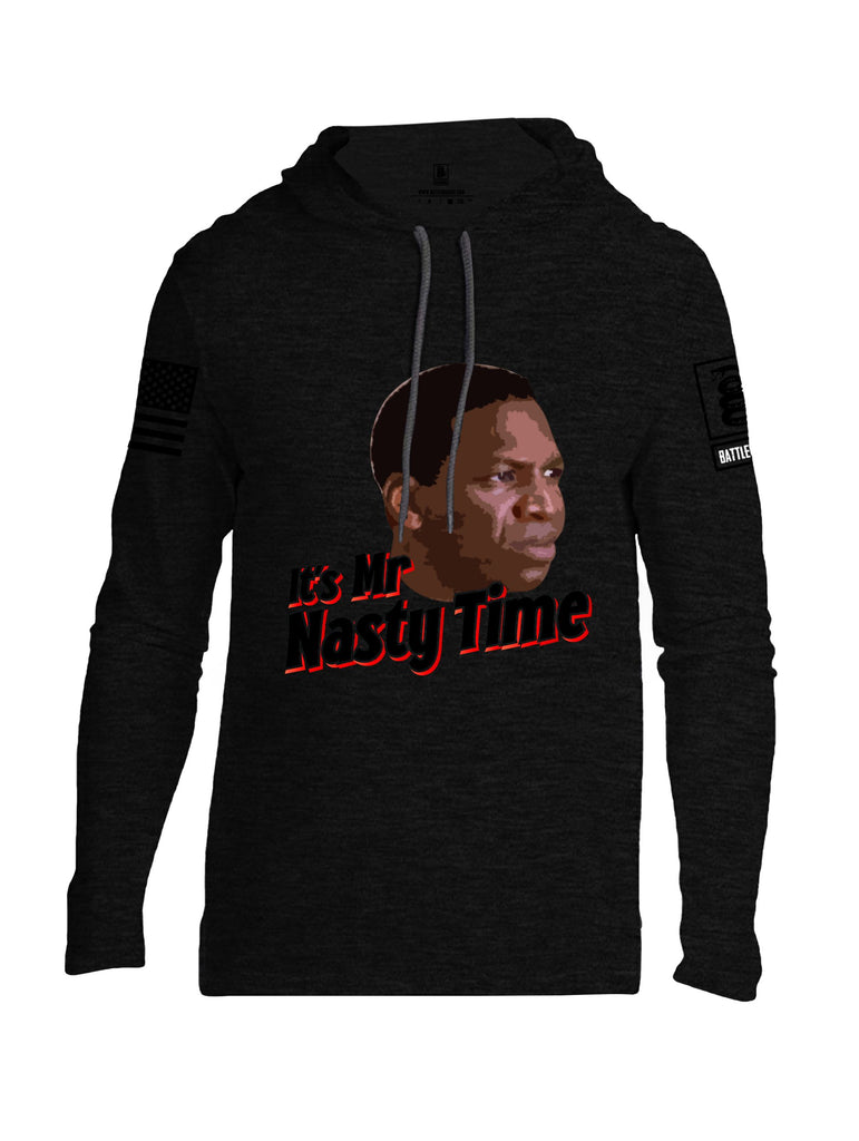 Battleraddle Its Mr Nasty Time Black Sleeves Men Cotton Thin Cotton Lightweight Hoodie