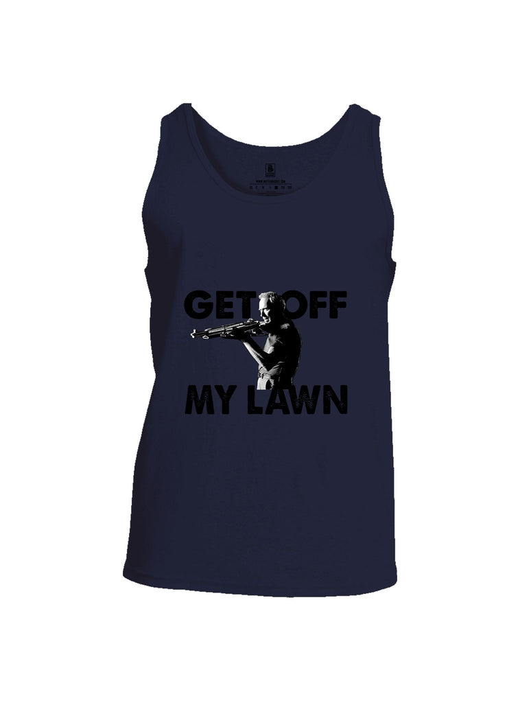 Battleraddle Get Off My Lawn Black Sleeves Men Cotton Cotton Tank Top