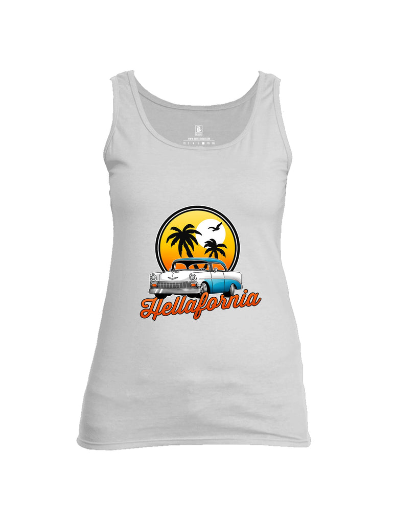 Battleraddle Hellafornia Chevy 56 White Sleeves Women Cotton Cotton Tank Top