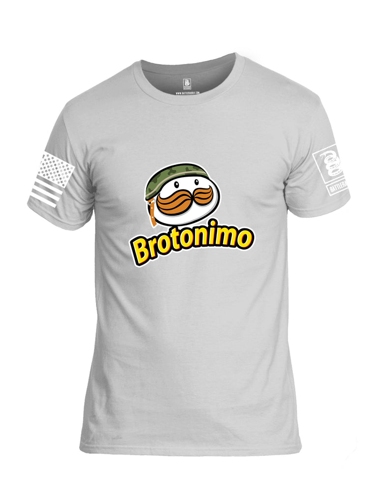 Battleraddle Brotonimo White Sleeves Men Cotton Crew Neck T-Shirt