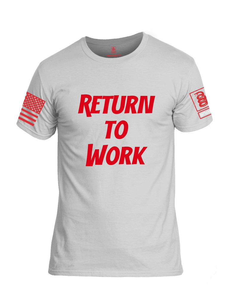 Battleraddle Return To Work Red Sleeves Men Cotton Crew Neck T-Shirt