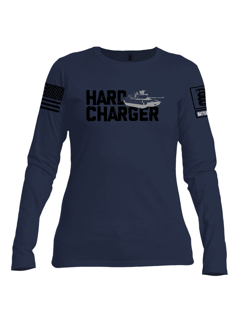 Battleraddle Hard Charger Black Sleeves Women Cotton Crew Neck Long Sleeve T Shirt