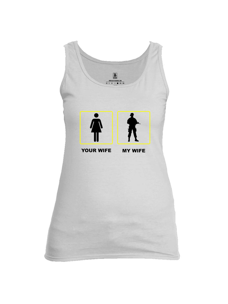 Battleraddle Your Wife My Wife Black Sleeves Women Cotton Cotton Tank Top