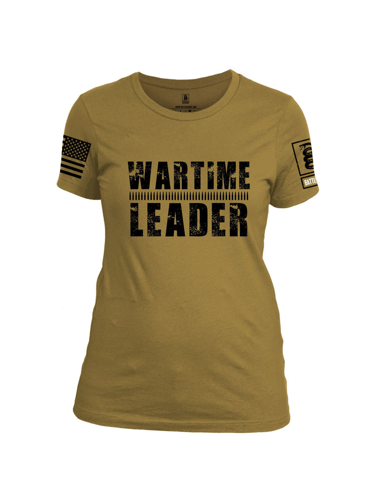 Battleraddle Wartime Leader  Black Sleeves Women Cotton Crew Neck T-Shirt