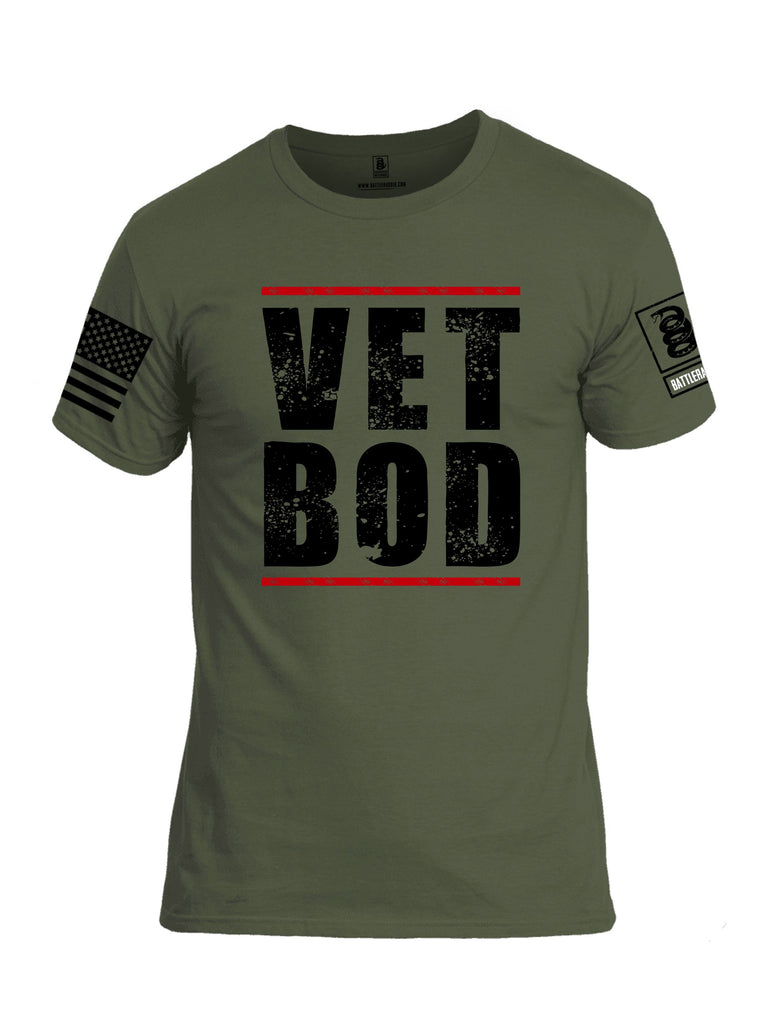 Battleraddle Vet Bod  Black Sleeves Men Cotton Crew Neck T-Shirt