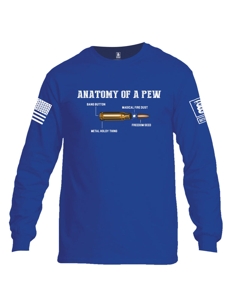 Battleraddle Anatomy Of A Pew White Sleeves Men Cotton Crew Neck Long Sleeve T Shirt