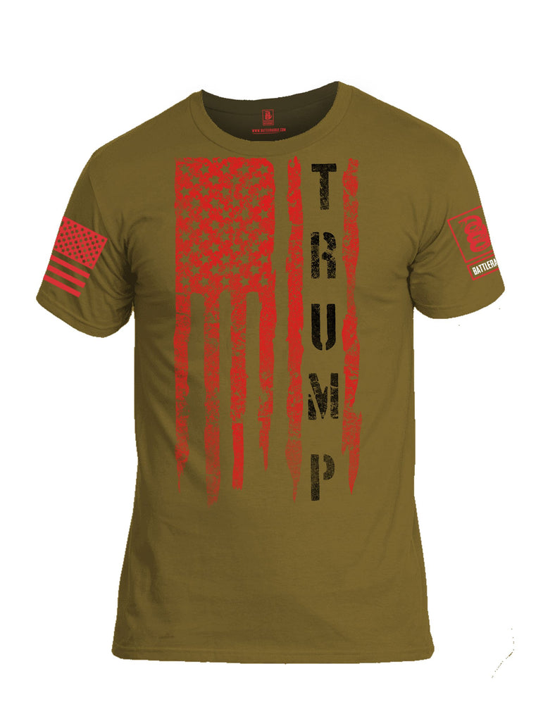 Battleraddle Flag Trump  Red Sleeves Men Cotton Crew Neck T-Shirt