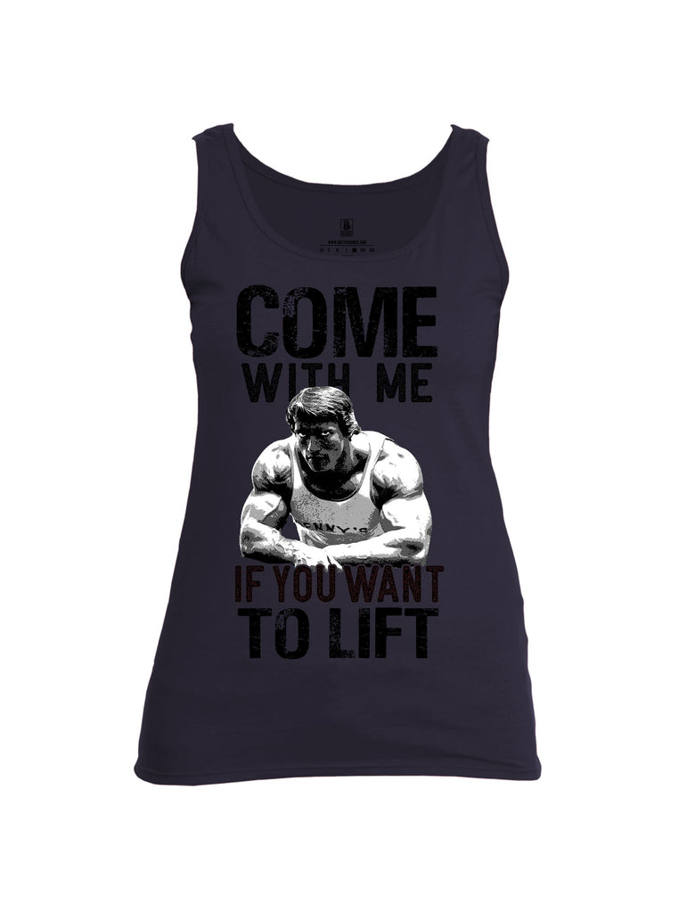 Battleraddle Come With Me If You Want To Lift  Black Sleeves Women Cotton Cotton Tank Top