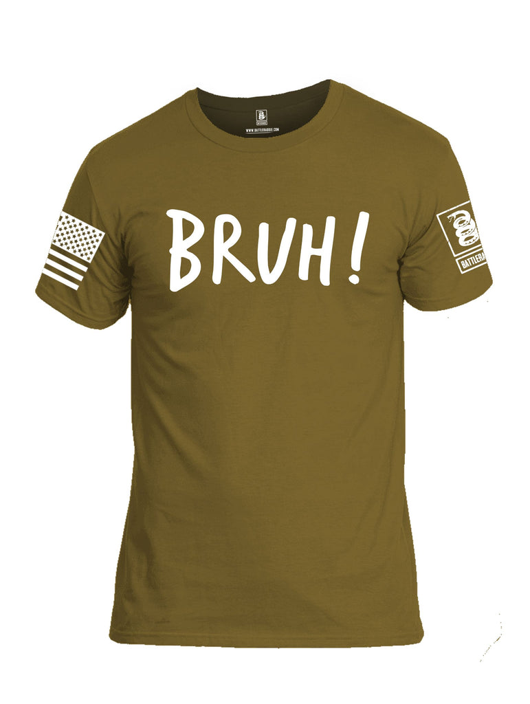 Battleraddle Bruh White Sleeves Men Cotton Crew Neck T-Shirt