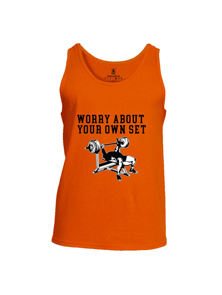 Battleraddle Worry About Your Own Set  Black Sleeves Men Cotton Cotton Tank Top