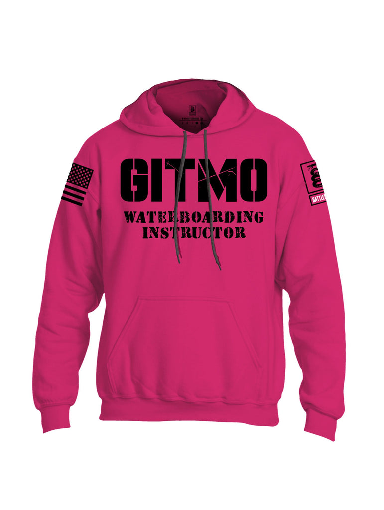 Battleraddle Gitmo Waterboarding Instructor Black Sleeves Uni Cotton Blended Hoodie With Pockets