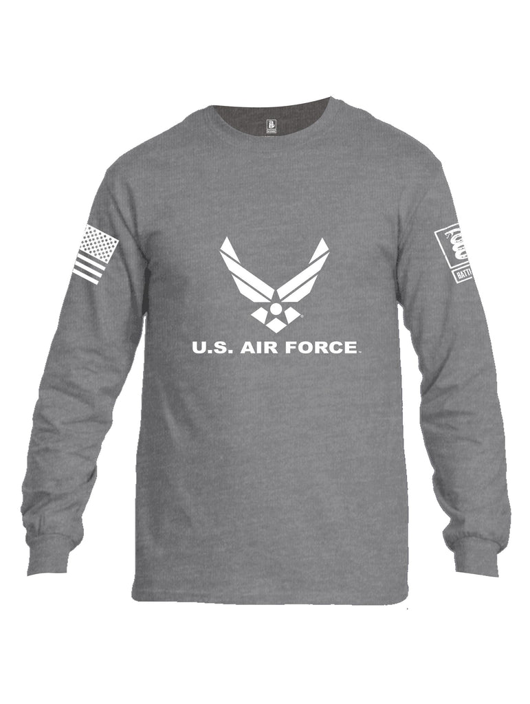 Battleraddle Us Air Force White Sleeves Men Cotton Crew Neck Long Sleeve T Shirt